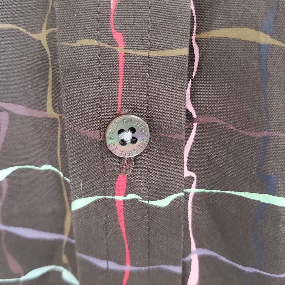 Ted Baker Men’s Button-Down Brown Pattern Shirt - image 4